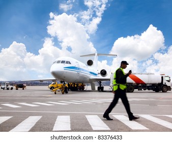 Aircraft Maintenance People During Refueling