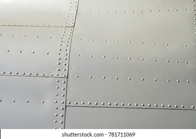 Aircraft Panel Silver With Rivets