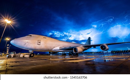 aircraft in thunderstorm rain bad weather. - Powered by Shutterstock