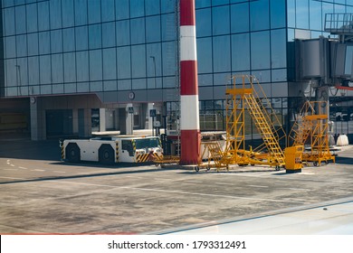 Aircraft Tug At The Airport.