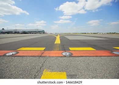Airfield - marking on taxiway is heading to runway. 