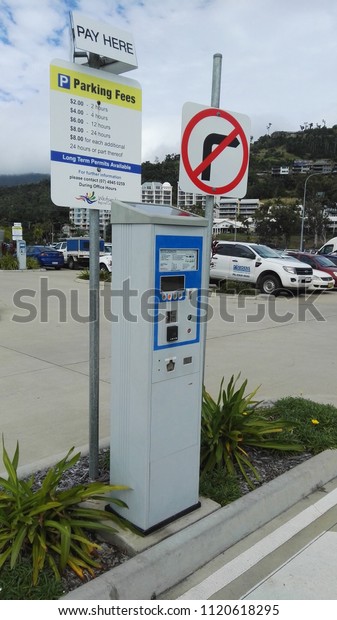 Airlie, Queensland, Australia, June 26th 2018, Car\
parking payment meter