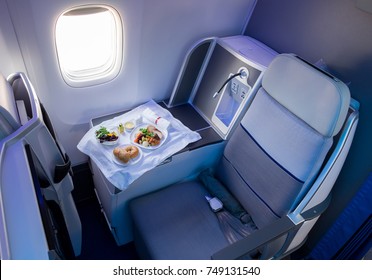 Airline Meal Served In The Business Class Cabin