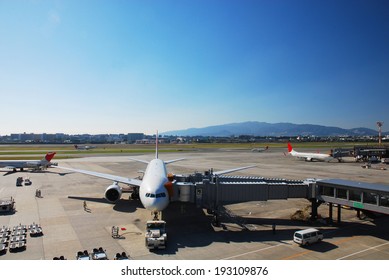 Airliner And Osaka Hub Airport