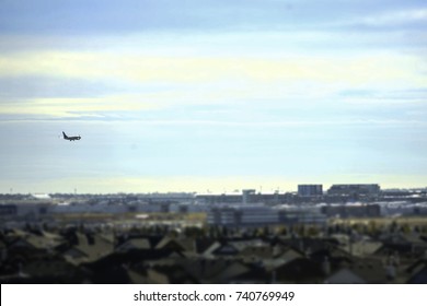 Airplane Arriving At Calgary International Airport