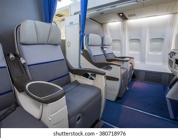 Airplane Cabin Business Class Interior View