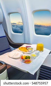 Airplane Cabin Business Class Interior View