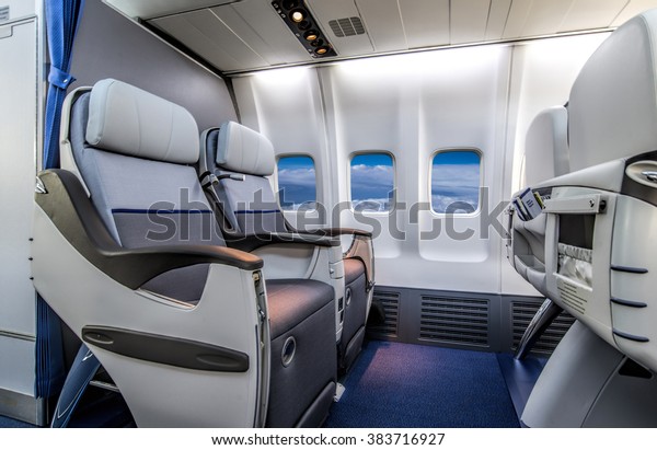 Airplane cabin business\
class interior