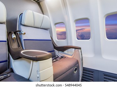 Airplane Cabin Interior View