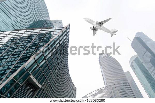 Airplane City Scene Background Stock Photo 128083280 | Shutterstock