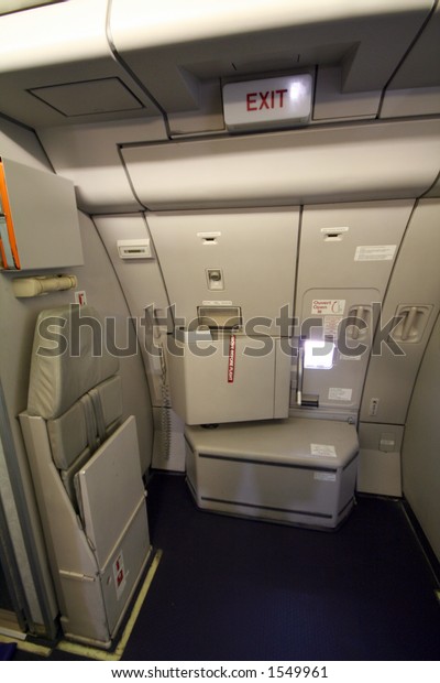 Airplane Emergency Exit Door Inside Stock Photo Edit Now