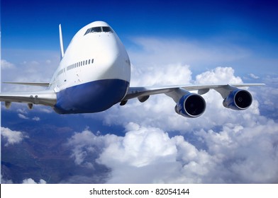 Airplane Fly On Sky Clouds Stock Photo 82054144 | Shutterstock