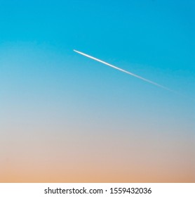 Airplane Flying Trajectory On The Beautiful Background