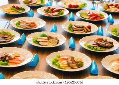 variety to the presentation of food Airplane food presentation with variety of in flight meals stock.