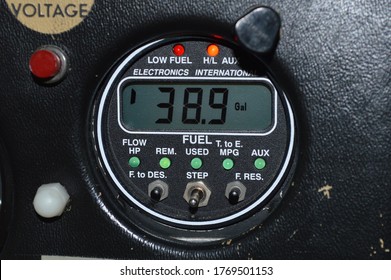 Airplane fuel flow gauge. Indicates precise fuel flow in an airplane. - Shutterstock ID 1769501153