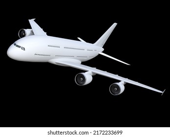 Airplane Isolated Black Background (Plane  White Plane  Cargo Plane  travel Plane (AirPlane  White AirPlane  Cargo AirPlane  travel AirPlane)