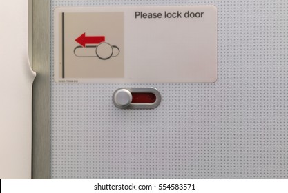 Airplane Lavatory Lock Door