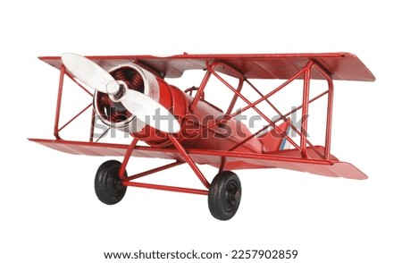 Airplane old toy vintage retro plane isolated on white background