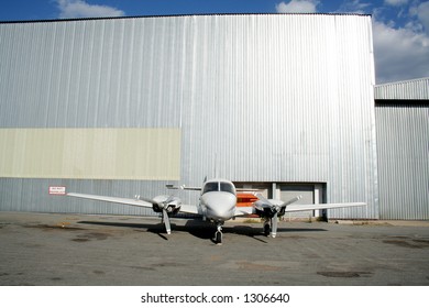 Airplane Outside Hanger