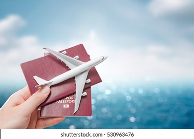 airplane passport flight travel traveller fly travelling citizenship air concept - stock image - Shutterstock ID 530963476