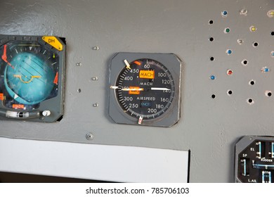 Airplane Pilots Cockpit Center Control Panels Stock Photo 785706103 