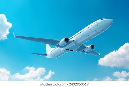 airplane in the sky, 3d rendering - Powered by Shutterstock