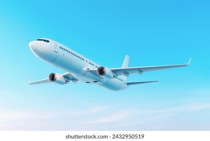 airplane in the sky, 3d rendering - Powered by Shutterstock