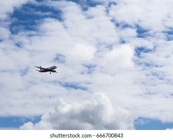 Airplane in the sky and cloud