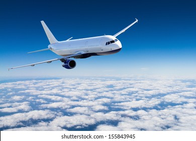 Airplane in the sky - Passenger Airliner / aircraft