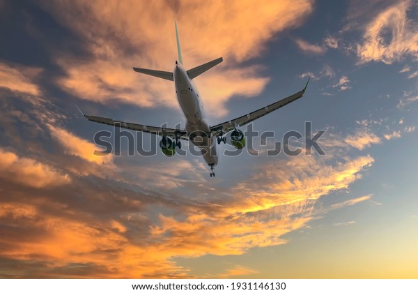 Airplane Sky Sunrise Sunset Stock Photo (Edit Now) 1931146130