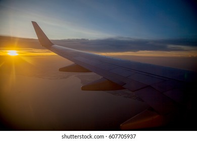 airplane    sunset