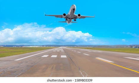 Airplane taking off from the airport