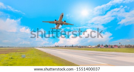 Airplane taking off from the airport.