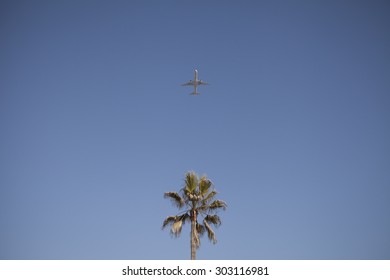 Airplane Taking Off From LAX Airport In Los Angeles