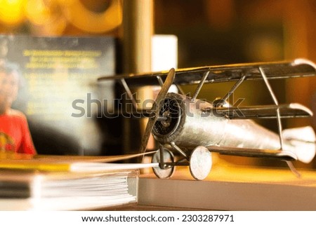 Airplane toy in the shelf