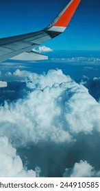 An airplane view of the clouds
