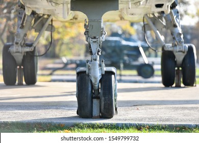 Airplane Wheels Close Up. Airplane Wheels. Close Up Of A Airplane Wheels And Tires 