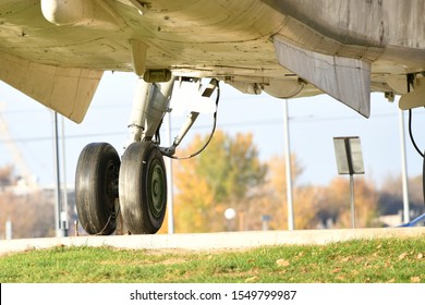 Airplane Wheels Close Up. Airplane Wheels. Close Up Of A Airplane Wheels And Tires 