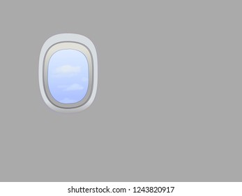 Airplane Window With Space For Taxt