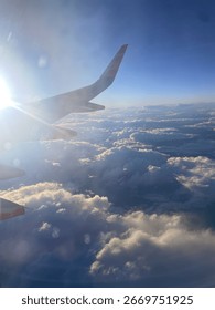 Airplane Window View in the Clouds