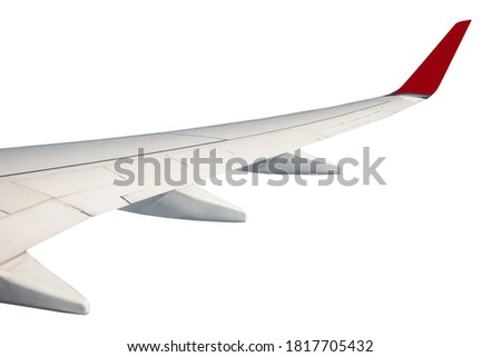 Airplane wing isolated on white background