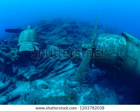 airplane wreck c47 underwater propeller 