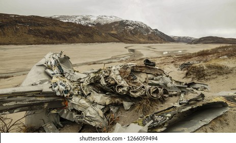 Airplane Wreck on the Arctic Circle Trail extension from Kangerlussuaq to Russel Glacier in Greenland.