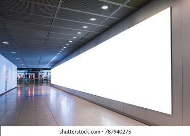 Airport Advertisement Huge Wall Format Mockup White Modern Contempary Architecture