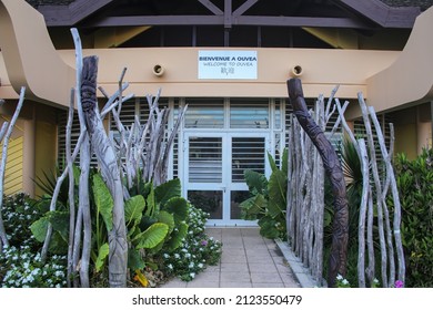 Airport Building On Ouvea Island, Loyalty Islands, New Caledonia. Ouvea Is An Overseas Territory Of France In The Pacific Ocean.