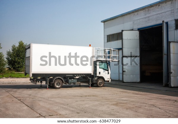 Airport Catering Truck Near Garage Boxes Stock Photo Edit Now