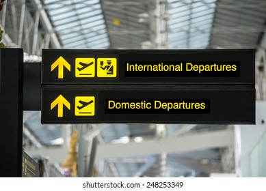 Airport Departure & Arrival information board sign