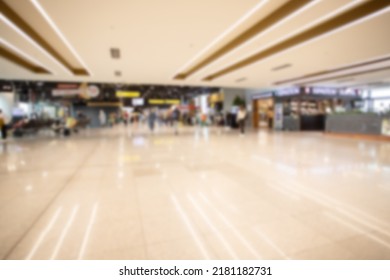 Airport Departure Hall Background Blurred