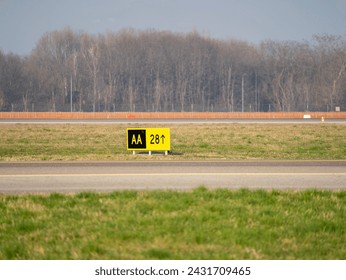 Airport Direction Signs. Taxiway and runway direction sign - Powered by Shutterstock