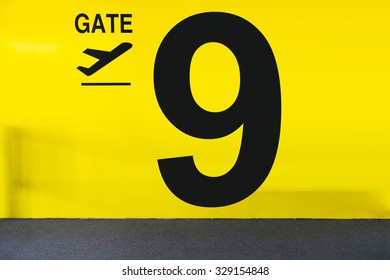 Airport Gate Sign  With A Number 